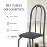Conjunto de Mesa Tubular 140cm X 75cm Tampo em Vidro com 6 Cadeiras Iris B - 9