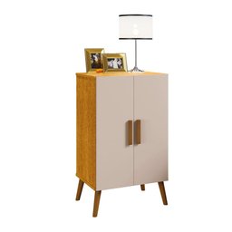 Sapateira Retro Luna Naturale-off/white 2 Portas P/ 12 Pares -pes de Madeira - 1