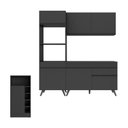 Ver imagem 6 de Cozinha Compacta com Bancada Americana/mesa Veneza Multimóveis Mp2211 Preto