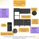 Ver imagem 2 de Cozinha Compacta com Bancada Americana/mesa Veneza Multimóveis Mp2211 Preto