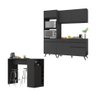 Cozinha Compacta com Bancada Americana/mesa Veneza Multimóveis Mp2211 Preto - 1