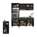 Ver imagem 4 de Cozinha Compacta com Bancada Americana/mesa Veneza Multimóveis Mp2211 Preto