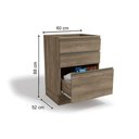 Ver imagem 3 de Gabinete de Cozinha Modulado Maxxi G743 3 Gavetas s/ Tampo Nogal - Kappesberg