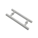 Ver imagem 1 de Puxador H duplo 30x20cm tubular redondo para porta de vidro e portão - Branco