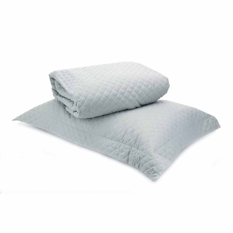 Colcha Queen Petit Losango Cinza Blue Gardenia