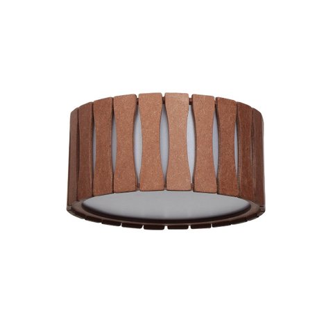 Plafon Madeira Ripado Redondo 50x50cm - Natural