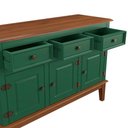 Ver imagem 3 de Balcão de Madeira Maciça 3 Portas e 3 Gavetas - Cor: Verde