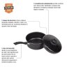 Panela Antiaderente Tampa de Aluminio 20cm Preto Nacional - 3