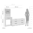 Ver imagem 3 de Cômoda Penteadeira Madri 6 Gavetas c/ Espelho 209x160cm Branco 250805