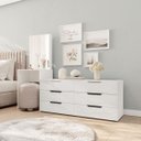 Ver imagem 1 de Cômoda Penteadeira Madri 6 Gavetas c/ Espelho 209x160cm Branco 250805