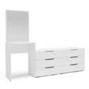 Ver imagem 2 de Cômoda Penteadeira Madri 6 Gavetas c/ Espelho 209x160cm Branco 250805