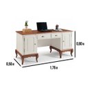 Ver imagem 5 de Escrivaninha 2 Portas 2 Gavetas Pés Luis Xv Linz Móveis 80 X 176 X 50 Cm (a X L X P)