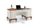 Ver imagem 4 de Escrivaninha 2 Portas 2 Gavetas Pés Luis Xv Linz Móveis 80 X 176 X 50 Cm (a X L X P)