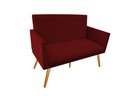 Ver imagem 2 de Namoradeira Nina Decorativa Suede Marsala 2 Lugares Pés Madeira Ms Decor