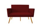 Ver imagem 1 de Namoradeira Nina Decorativa Suede Marsala 2 Lugares Pés Madeira Ms Decor