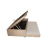 Cama Box Baú Solteiro Com Auxiliar Suede Bege (Espuma só na Auxiliar) - 1
