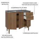 Ver imagem 4 de Balcão Gabinete com Pia 3 Portas e 1 Gaveta 105cm Rustic Gourmet Madesa