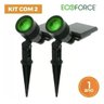 Kit 6 Luminaria Solar Jardim Espeto Spot 10 Lumens Luz Verde - 1