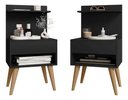 Ver imagem 3 de Kit com 02 Unidades Mesa de Cabeceira Kosovo Preto