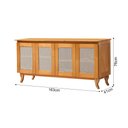 Ver imagem 5 de Buffet Aparador Tela 4p Madeira Deltan - Imbuia