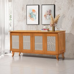 Buffet Aparador Tela 4p Madeira Deltan - Imbuia - 1