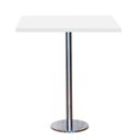 Ver imagem 1 de Mesa Pisa Beta Bistrô Fratini 107,50cm (a) Disco Redondo Inox Tampo Mdp Quadrado Branco 80cm (l)