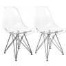 Conjunto Com 2 Cadeiras Eames Eiffel Transparente Empório Tiffany Base Preta - 1