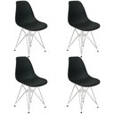 Ver imagem 1 de Kit 4 Cadeiras Charles Eames Eiffel Base Metal Cromado Preta