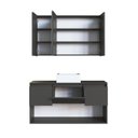 Ver imagem 4 de Conjunto Gabinete de Banheiro Suspenso 110cm com Espelheira Lavinia Grafite