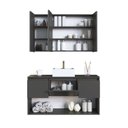 Ver imagem 6 de Conjunto Gabinete de Banheiro Suspenso 110cm com Espelheira Lavinia Grafite