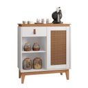 Ver imagem 1 de Aparador Café com 01 Gaveta Rubi Branco com Noce - Casa D