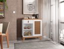 Ver imagem 2 de Aparador Café com 01 Gaveta Rubi Branco com Noce - Casa D