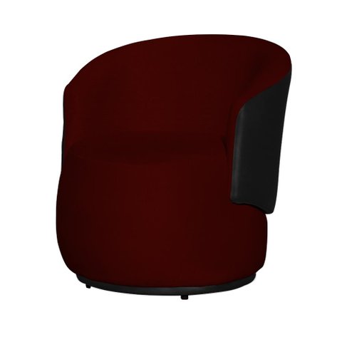 Poltrona Organica Recepção para Sala Aisha Corano Preto e Suede Bordo - Incasa Decor