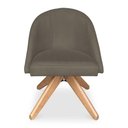 Ver imagem 3 de Kit 6 Poltronas Cadeira Giratória Bela Suede Base Madeira Marrom Pallazio