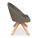Ver imagem 4 de Kit 6 Poltronas Cadeira Giratória Bela Suede Base Madeira Marrom Pallazio