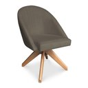 Ver imagem 5 de Kit 6 Poltronas Cadeira Giratória Bela Suede Base Madeira Marrom Pallazio