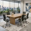 Ver imagem 1 de Mesa de Reunião para Escritório Retangular 6 Lugares 180x90cm ME4203 Amêndoa Tecnomobili