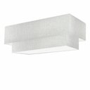 Ver imagem 1 de Plafon Duplo Retangular Vivare Md-3072 Cúpula em Tecido Bivolt Rustico-cinza 127/220v