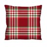 Capa de Almofada Decorativa Xadrez Vermelho 100% Algodão para Sofá - 45x45cm - 1