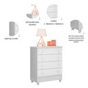 Ver imagem 5 de Quarto de Bebê Completo Doce Sonho com Berço Guarda Roupa 3 Portas Cômoda 4 Gavetas e Colchão Movell