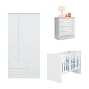 Ver imagem 2 de Quarto de Bebê Completo Doce Sonho com Berço Guarda Roupa 3 Portas Cômoda 4 Gavetas e Colchão Movell