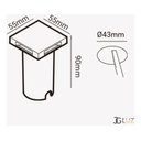 Ver imagem 4 de Spot Embutido de Solo Balizador Quadrado Pto / Bco 1 Facho - Preto - Preto