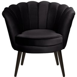 Kit Duas Poltronas Pétalas em Sued Premium Preto - 2