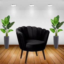 Kit Duas Poltronas Pétalas em Sued Premium Preto - 4