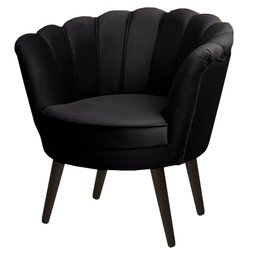 Kit Duas Poltronas Pétalas em Sued Premium Preto - 3