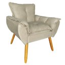 Ver imagem 1 de Cadeira Poltrona Opala para Penteadeira Camarim Suede Bege Areia Claro - Borsuk