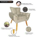 Ver imagem 2 de Cadeira Poltrona Opala para Penteadeira Camarim Suede Bege Areia Claro - Borsuk