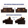 Sofá Retrátil Reclinável 300cm Ascari Suede Velut com molas Ensacadas - King House - 6