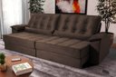 Ver imagem 1 de Sofá Retrátil Reclinável 300cm Ascari Suede Velut com molas Ensacadas - King House
