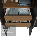 Ver mais imagens de Guarda-Roupa Solteiro com Pés 4 Portas Batentes Rustic/Preto/Rustic Venus Madesa